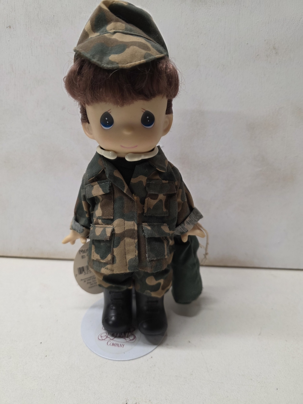 1997 Precious Moments Military Girl in Fatigues Doll #1594 Camo Army w/ Tag